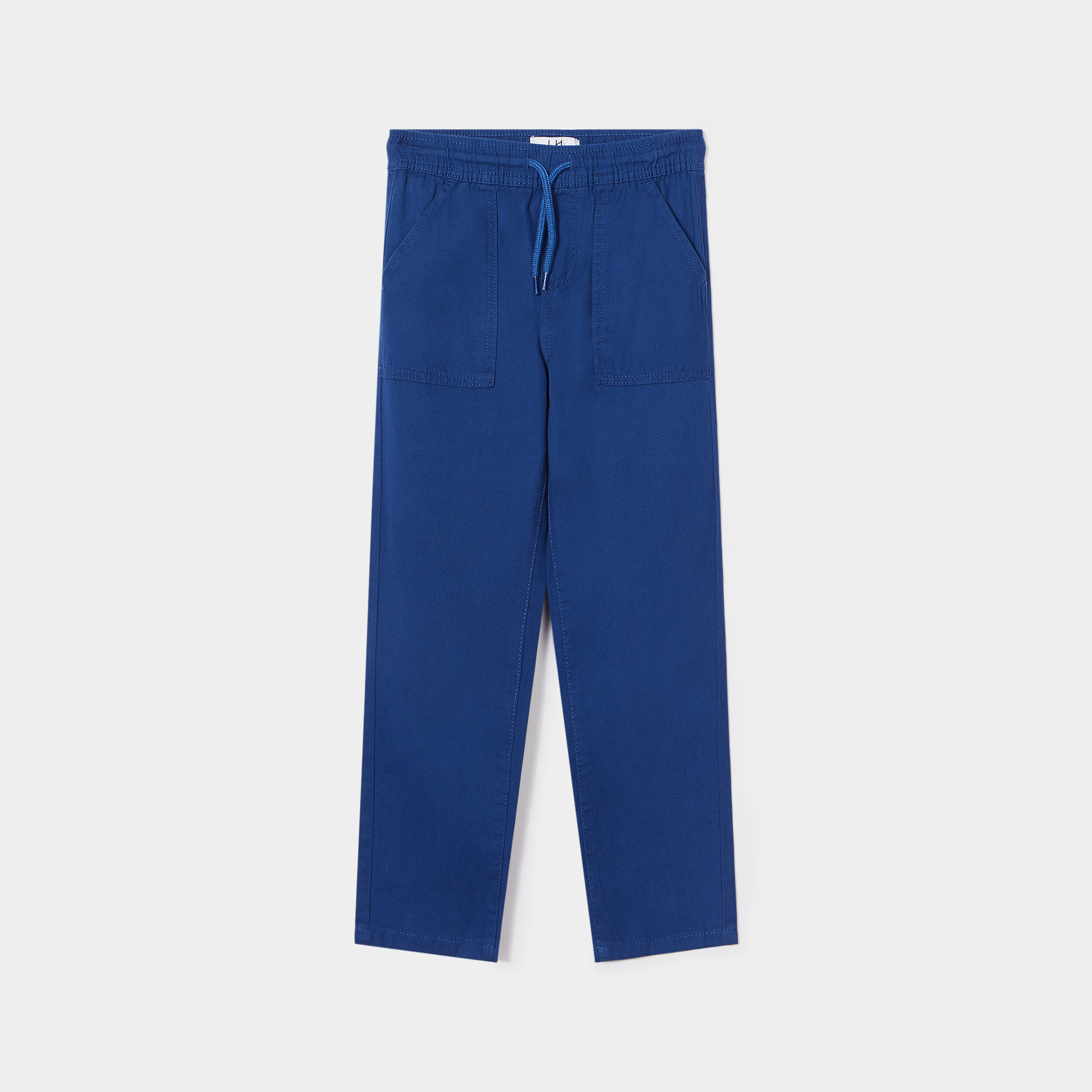 Pantalon jogger taille à coulisse coton bleu marine garçon | La Halle