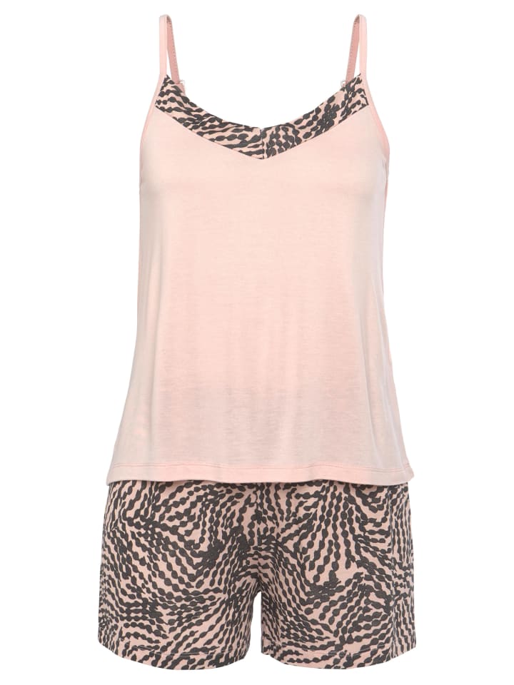 LASCANA Shorty in rosa anthrazit bedruckt günstig kaufen