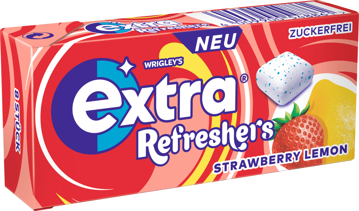 Kaugummi, Refreshers Strawberry Lemon, zuckerfrei, 8 St