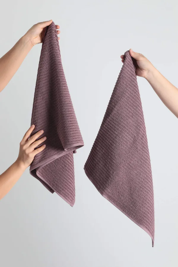 FAVORA  Nurpak Ekol 2er-Pack Hand- und Gesichtshandtücher 50 x 90 – Pflaume