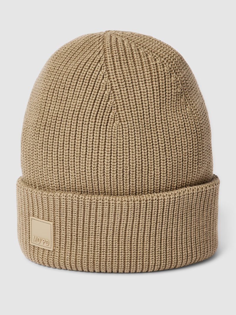 Beanie mit Label-Detail in beige