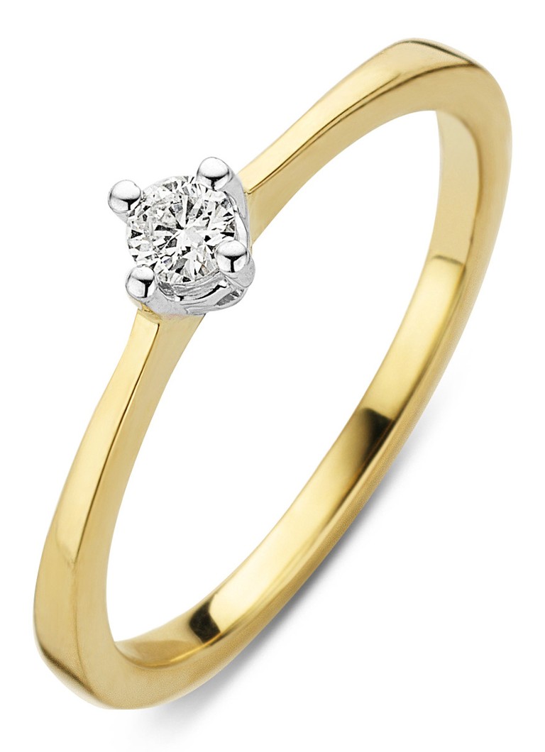 Anello Diamond Point in oro con diamante Starlight da 0,10 ct