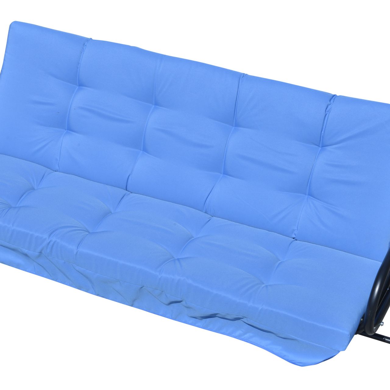 Outsunny Auflagen-Set für Hollywoodschaukel 170 cm Stuhlkissen Schaukelauflage Sitzkissen Gartenschaukel Gartenpolster Rückenkissen Seitenkissen Blau