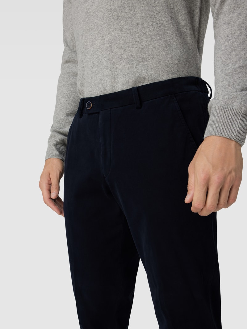 Hose mit Eingrifftaschen Modell 'Trento' in marineblau