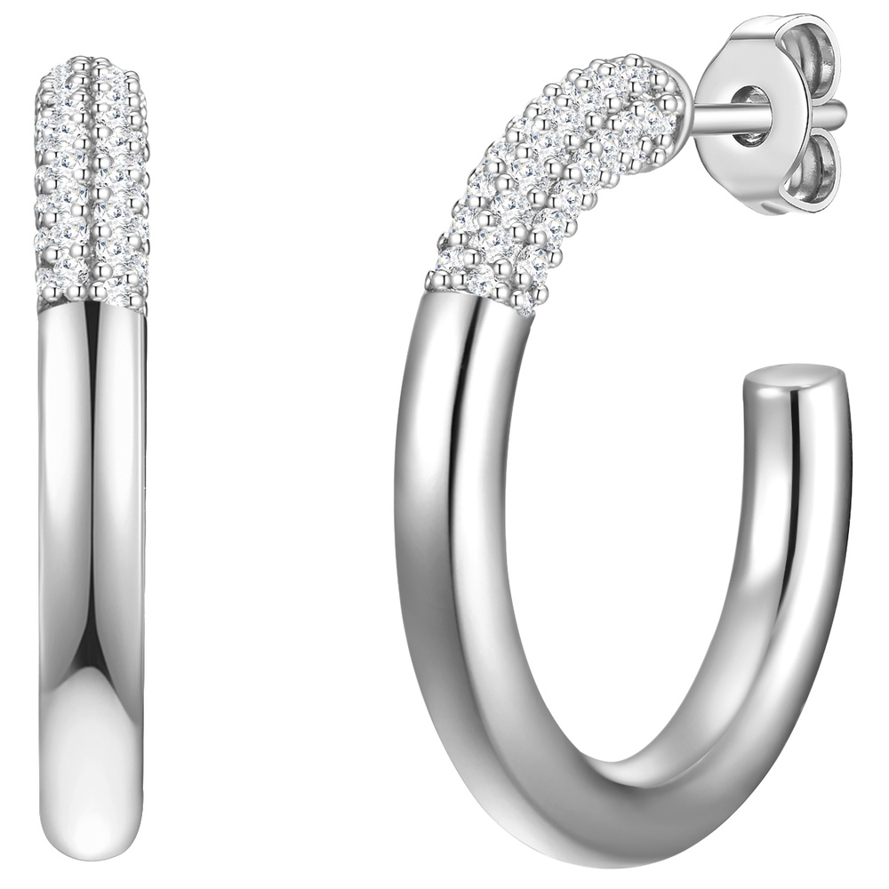 Glanzstücke München Créoles en argent Argent sterling Oxyde de zirconium (CZ) en Argent Boucles d'oreilles