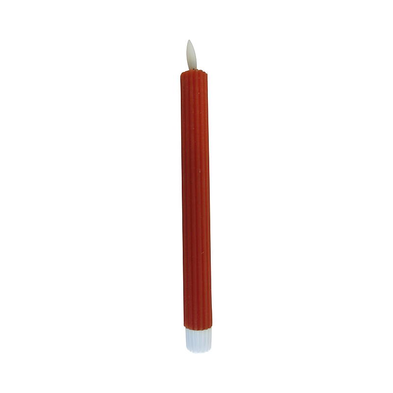 Vie Selected Kronelys 2-pk 24 cm rille LED timer rust