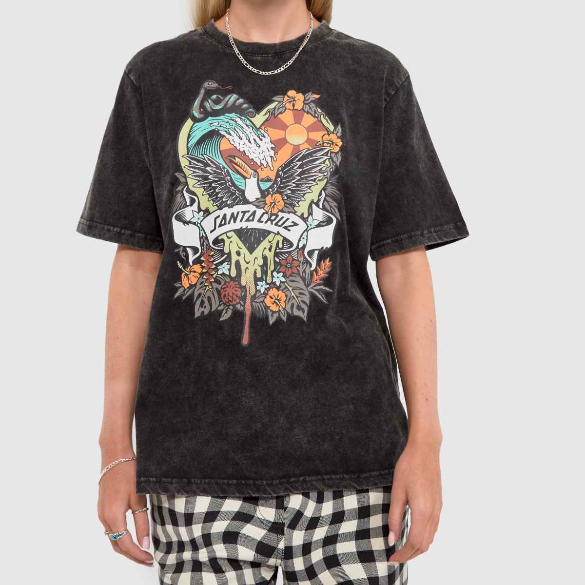 Santa Cruz – Svart blommig paradis-t-shirt