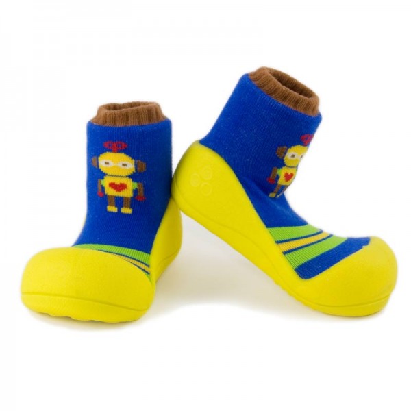 Attipas ~ Sockenschuh Robots ~ gelb (Abverkauf)