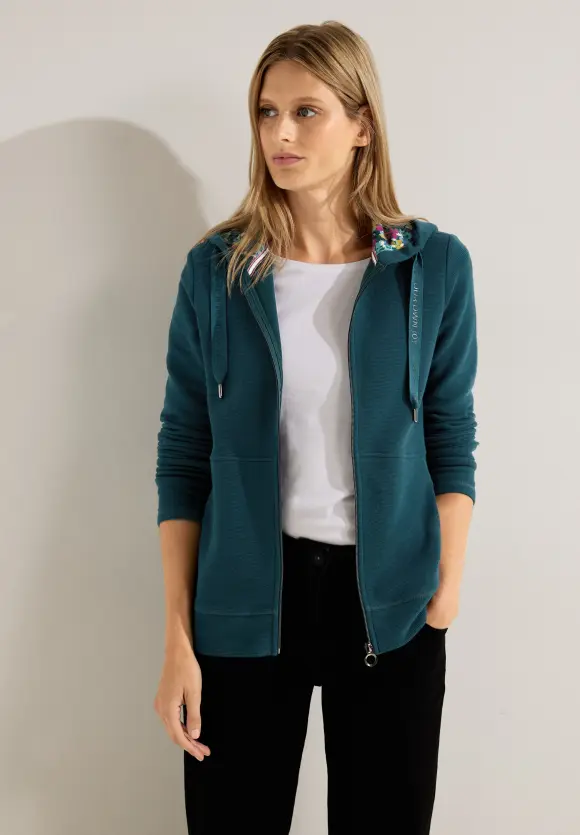CECIL Sweatjacke mit Print Kapuze