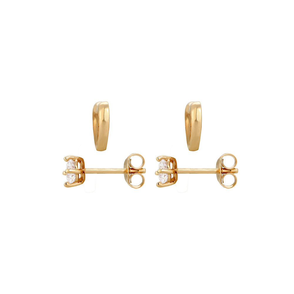Elli Elli Boucles d'Oreilles Femme Classique à Motif de Coeur avec Cristal de Zircone  Boucles d'oreilles