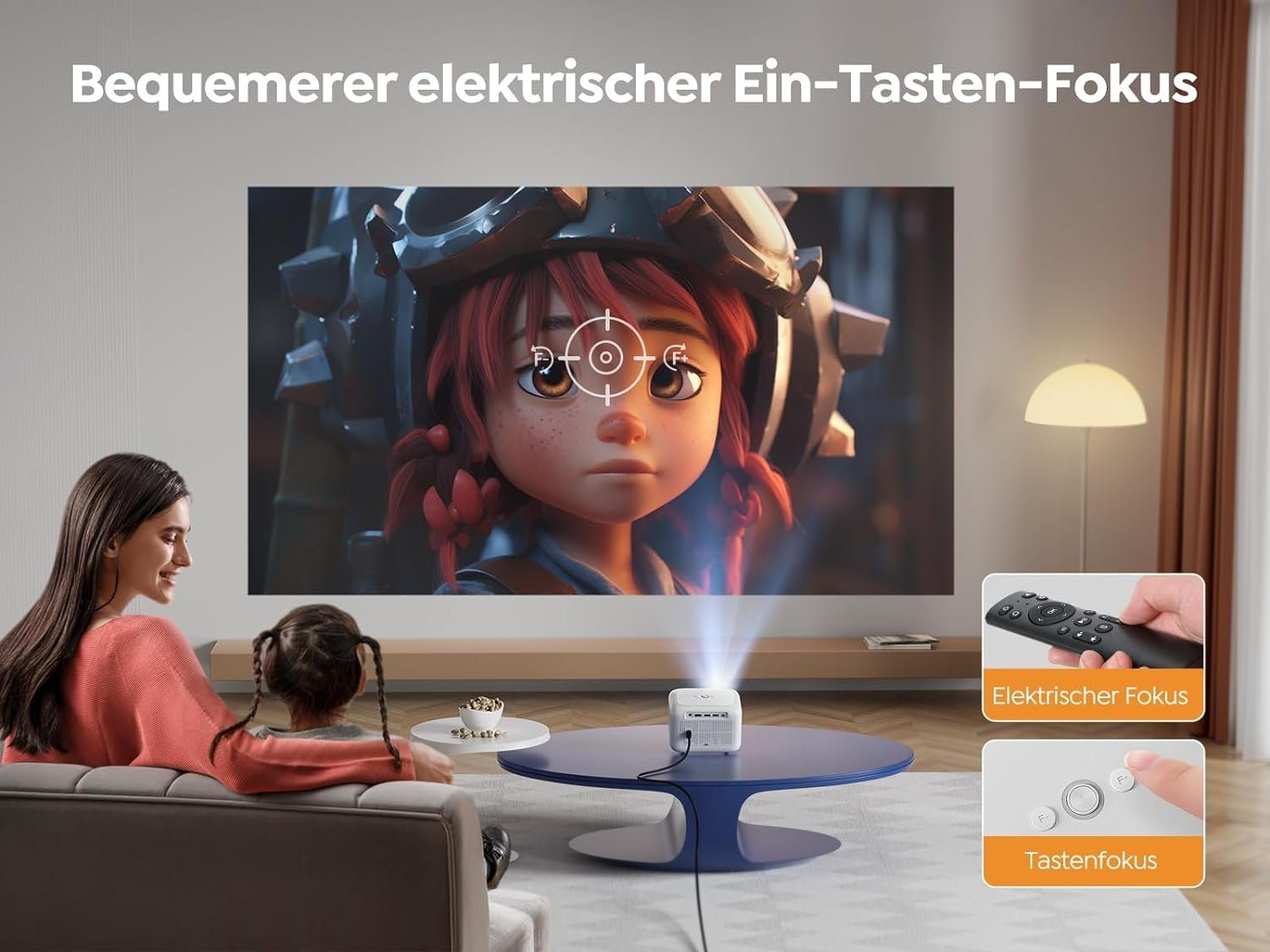 Yaber Native 1080P 5G WiFi Bluetooth mit Fernbedienung Mini-Beamer (9500 lm, 12000:1, 1920x1080 px, Maximal 200