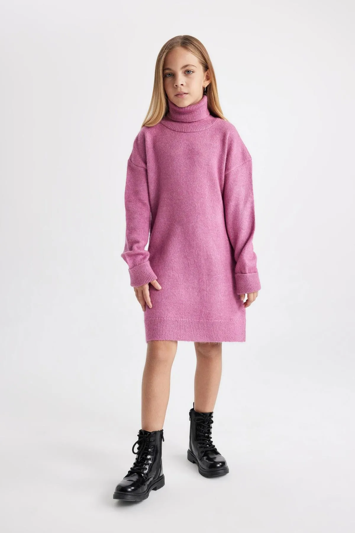 DeFacto  Langarm-Strickkleid mit Rollkragen für Mädchen