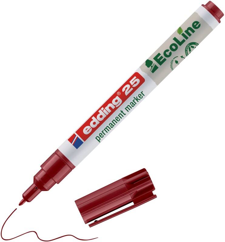 edding ecoline E-25 Permanentmarker Rundspitze 1 mm Rot Nachfüllbar