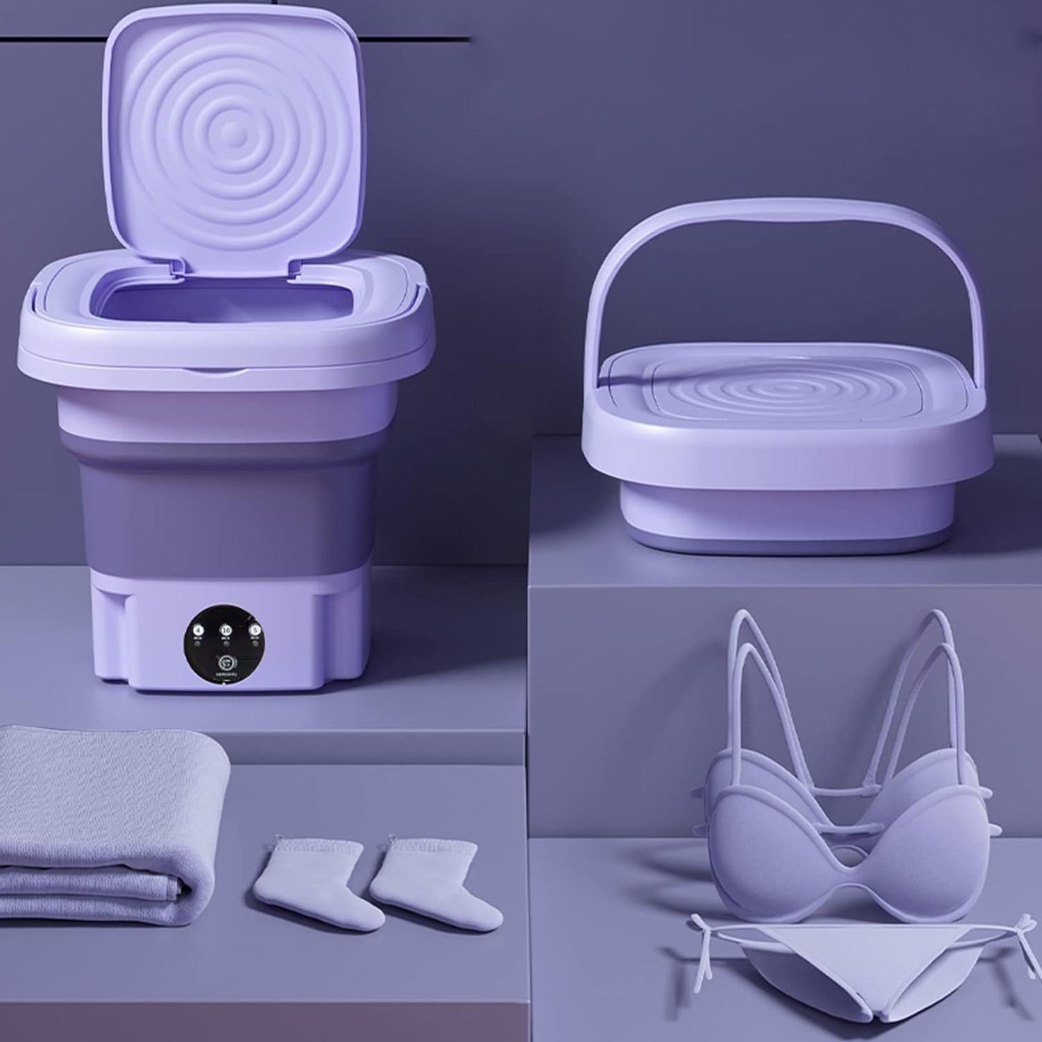 Bedee Wäscheschleuder Faltbare Mini Waschmaschine für Unterwäsche Und Socken, Tragbare Mobile Waschmaschine für Socken, Unterwäsche, Reisen
