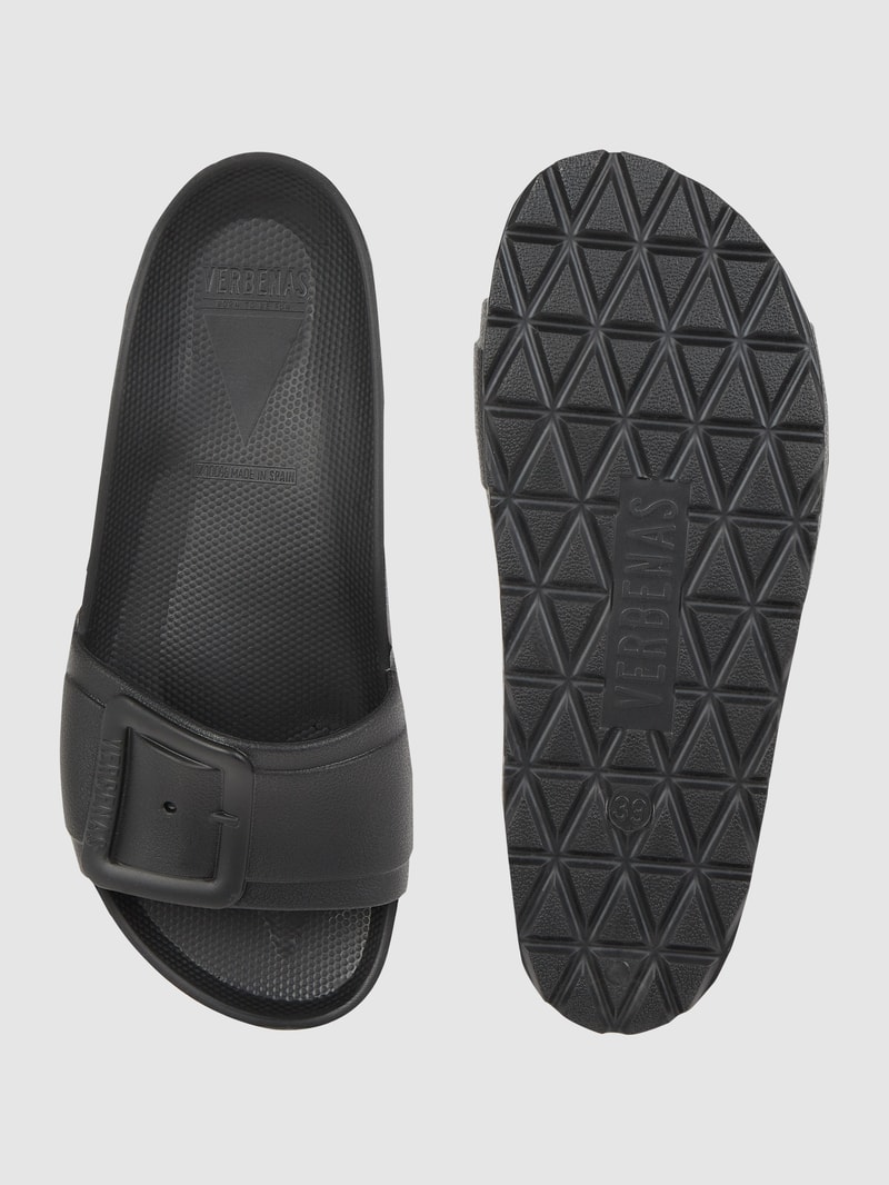 Slides aus Gummi Modell 'Reiko' in schwarz