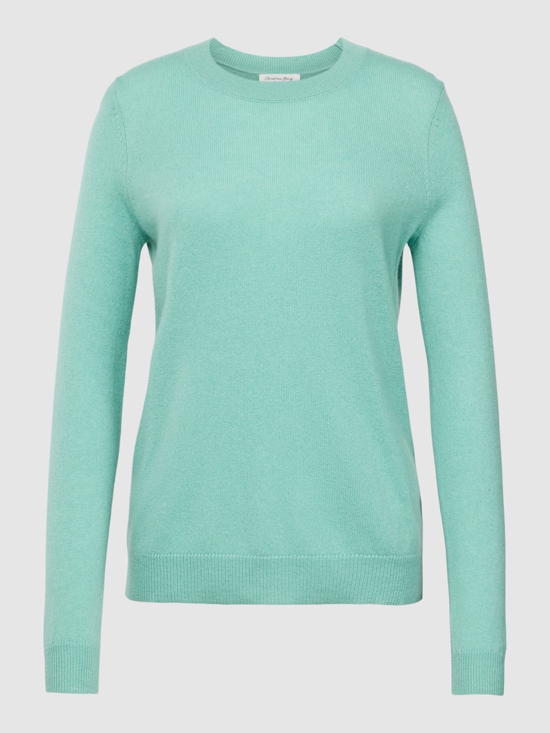 Kaschmirpullover in melierter Optik in schilf