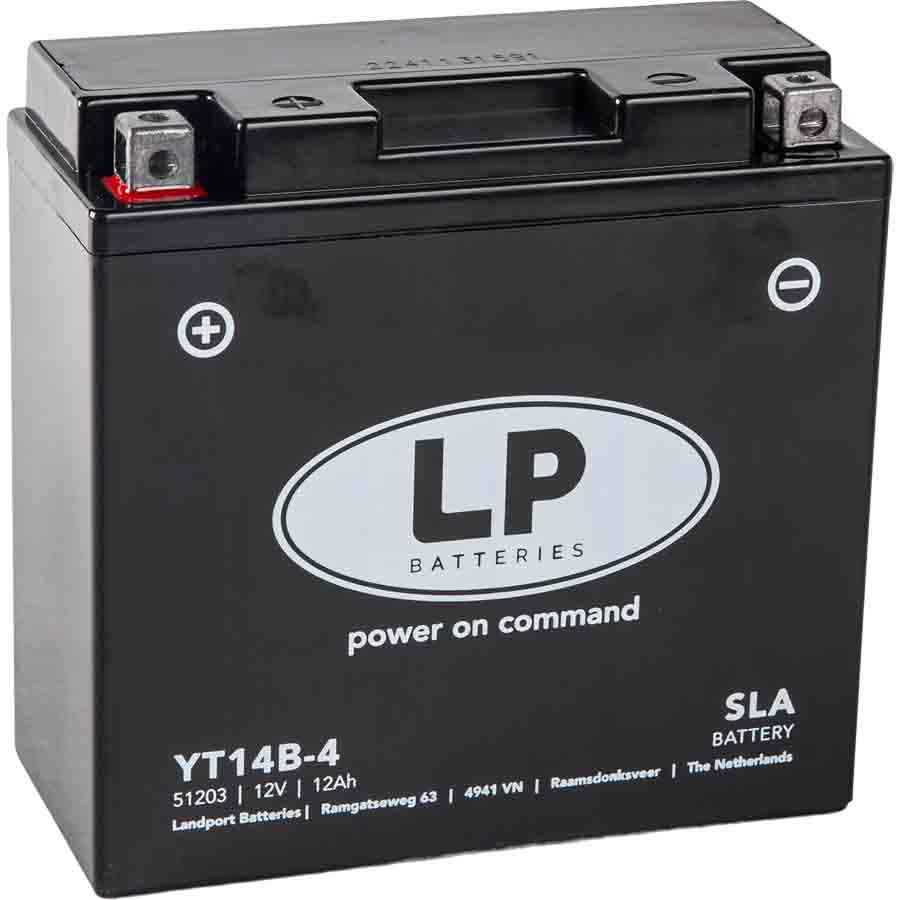 Landport YT14B-4 SLA Motorrad Batterie, 12 V 12 AH - ATU
