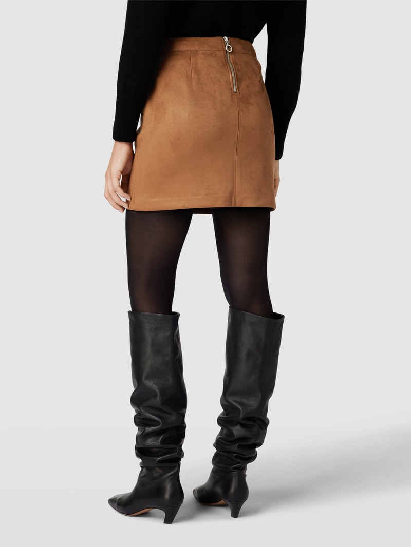 Minirock in Leder-Optik Modell 'DONNA DINA FAUX' in cognac