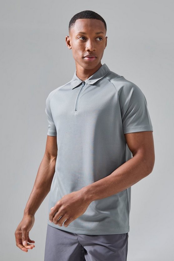 Man Active Golf Poloshirt mit Reißverschluss