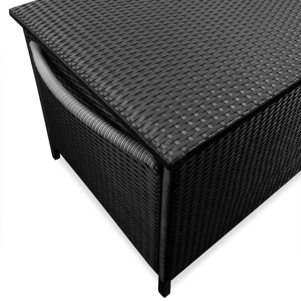 Casaria Deuba Auflagenbox Polyrattan Alu 121,5x65x54,5cm schwarz