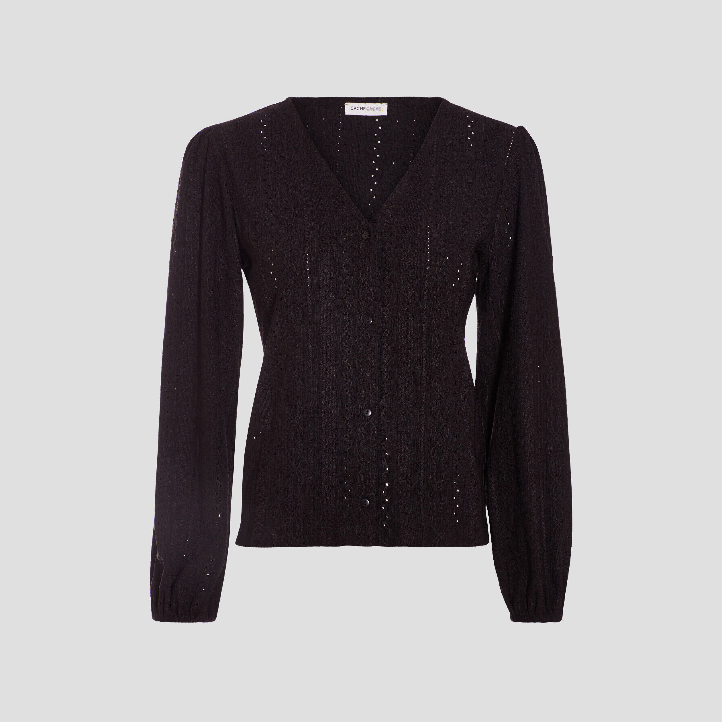 T-shirt manches longues noir femme | Cache Cache