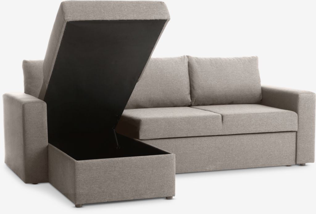 MARSLEV MARSLEV sovesofa med sjeselong, lys grå stoff