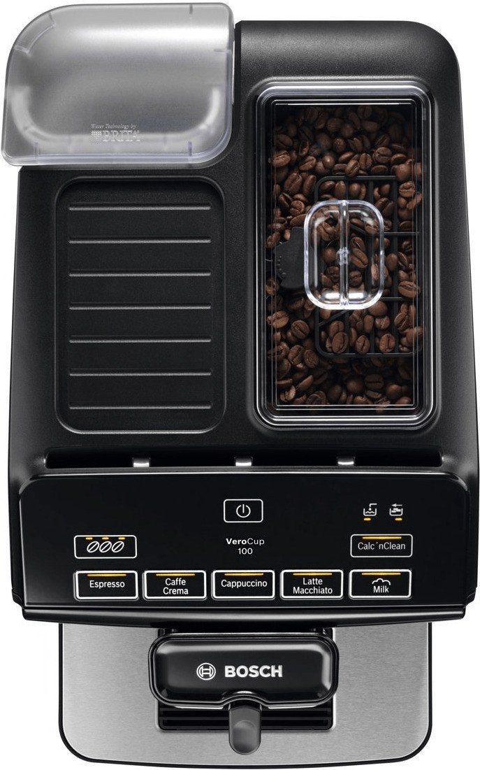 BOSCH Kaffeevollautomat VeroCup 100 One Touch, Milchaufschäumer, Ke­ra­mik­mahl­werk schwarz