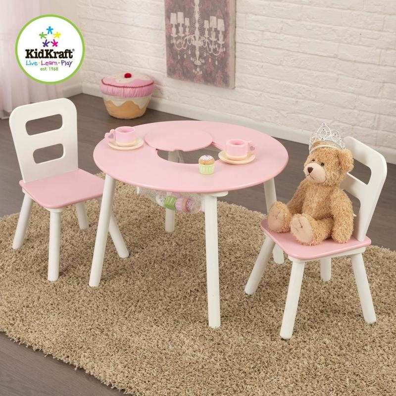 Ensemble table avec rangement et 2 chaises