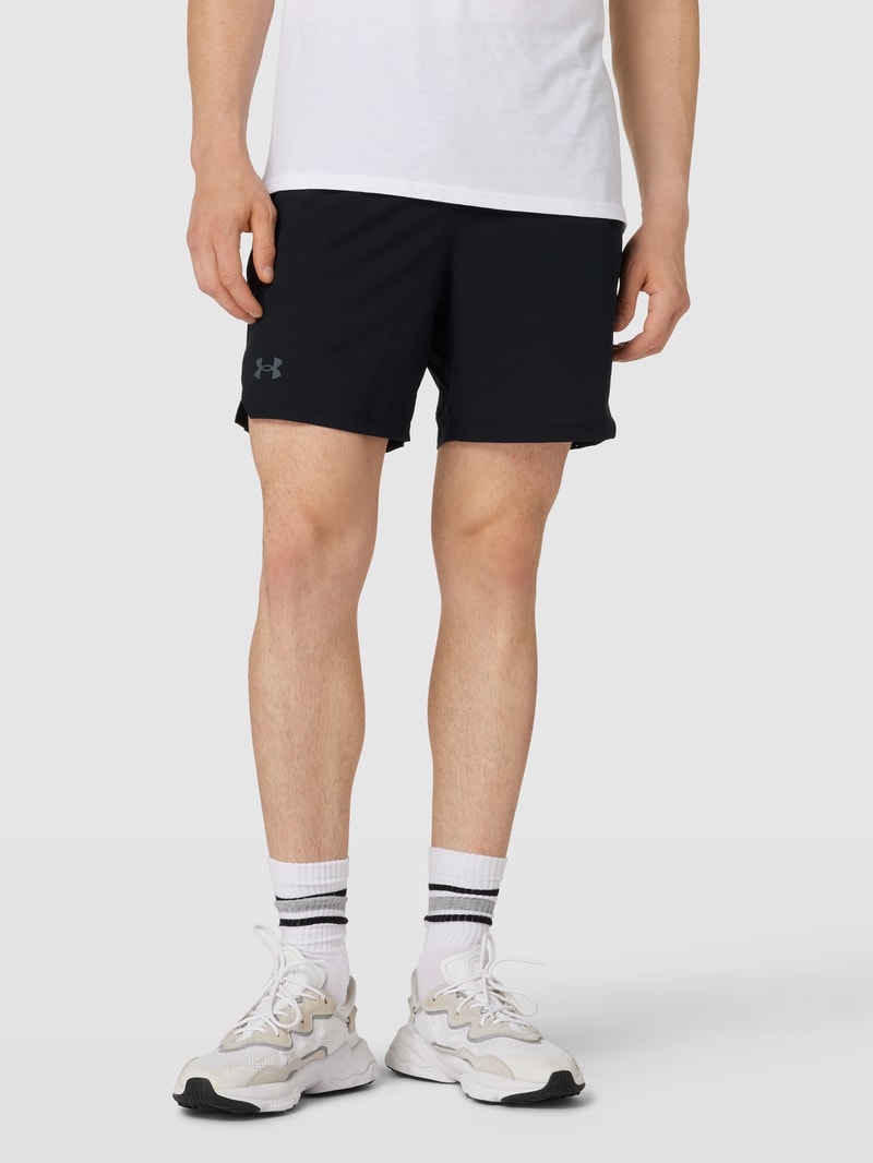 Shorts mit elastischem Logo-Bund Modell 'Vanish' in schwarz
