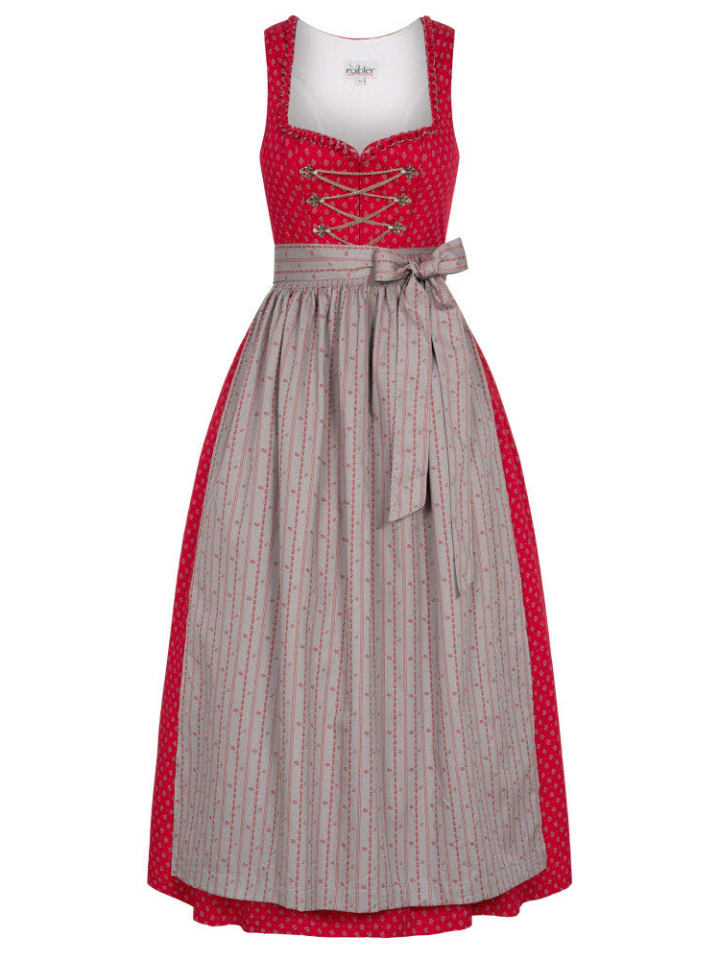 Nübler Dirndl Lang Thea in Rot günstig kaufen