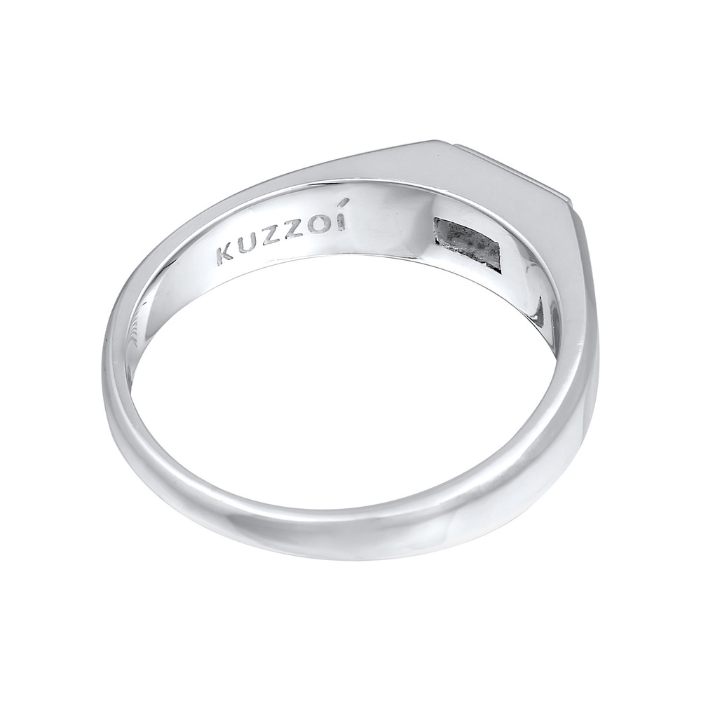 KUZZOI KUZZOI Bague Hommes Simple Elégant avec topaze en argent sterling 925 Bague