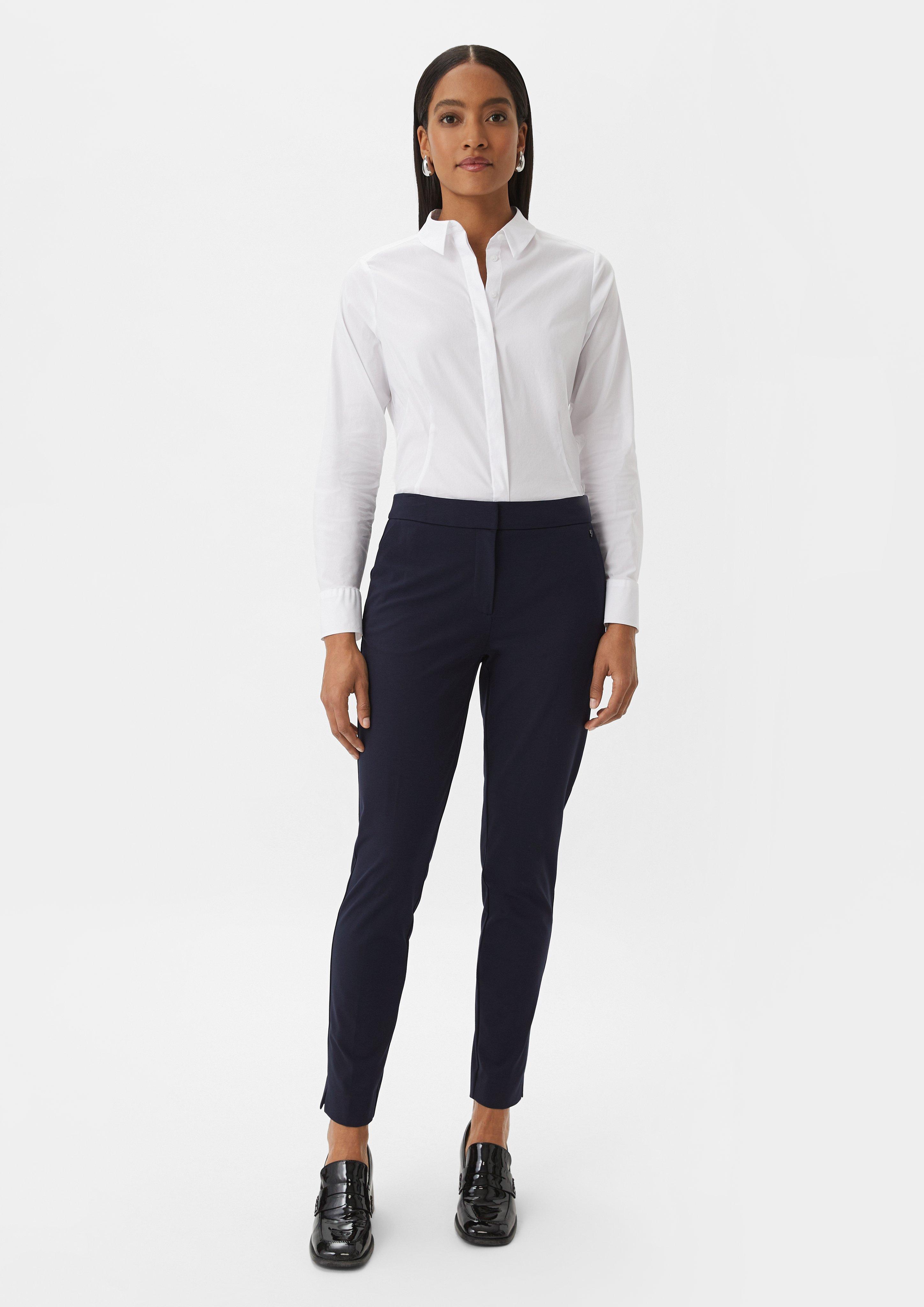 Slim: Hose aus Viskosemix - navy
