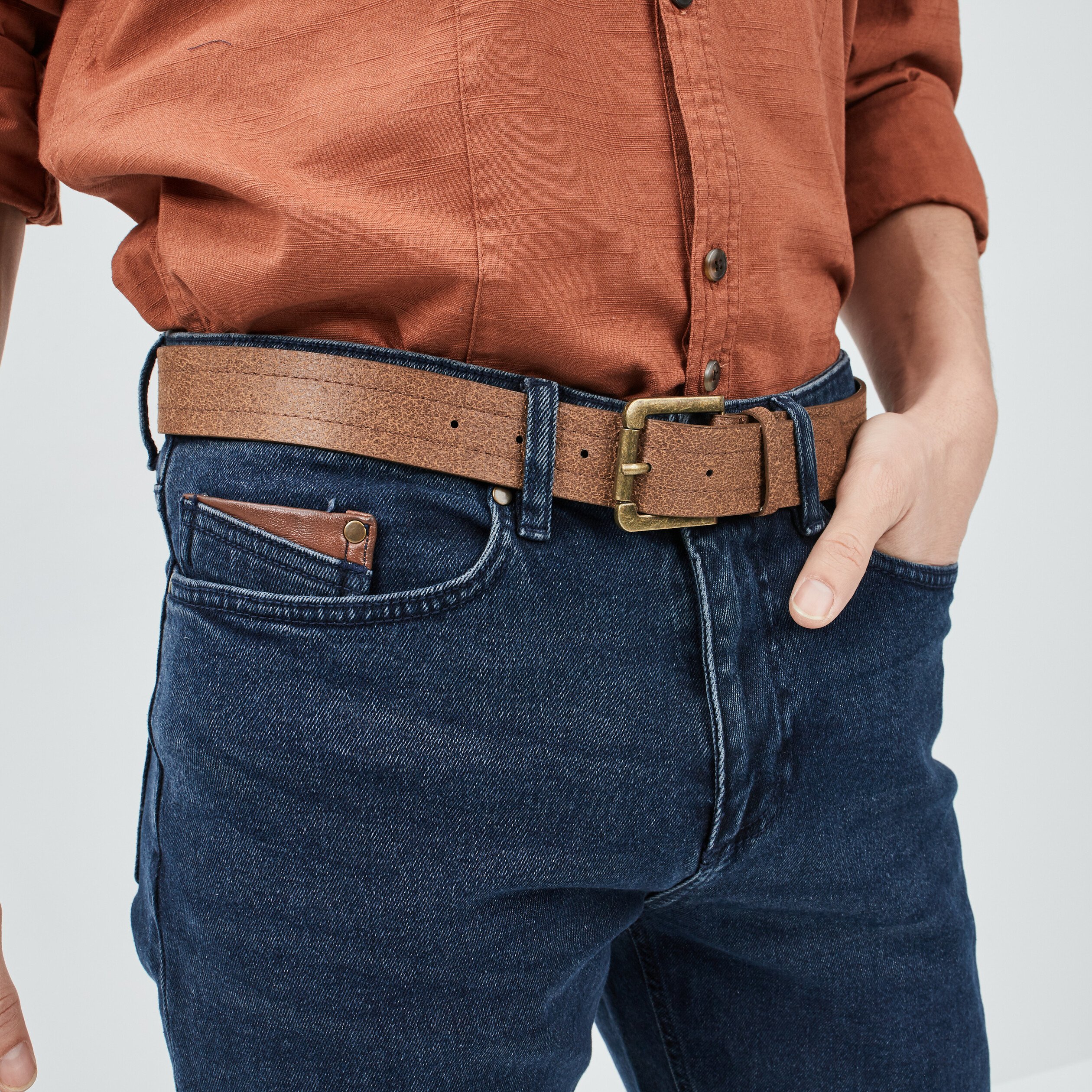 Jeans regular stretch Trappeur denim blue black homme | La Halle