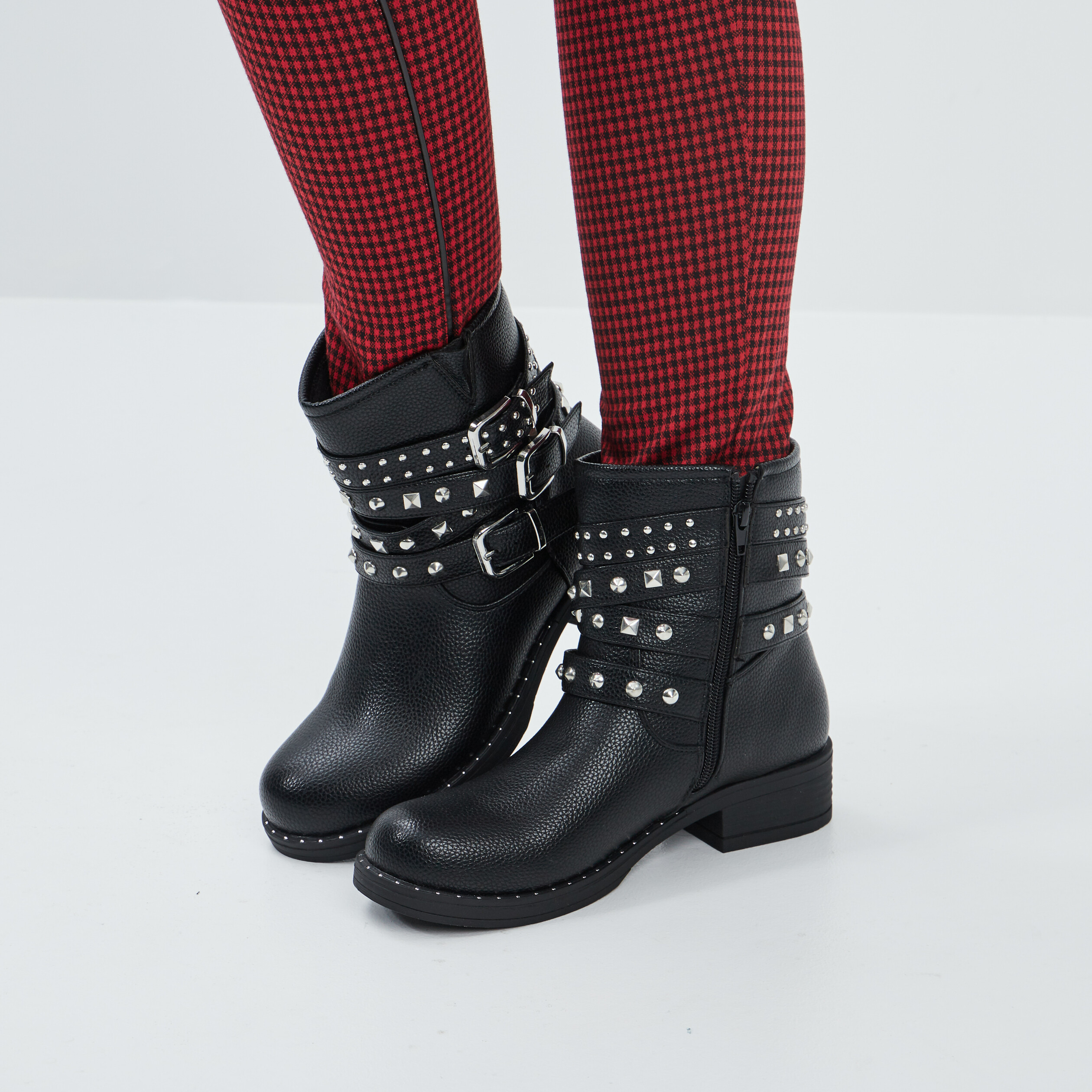 Bottines à talons cloutées noir femme | La Halle