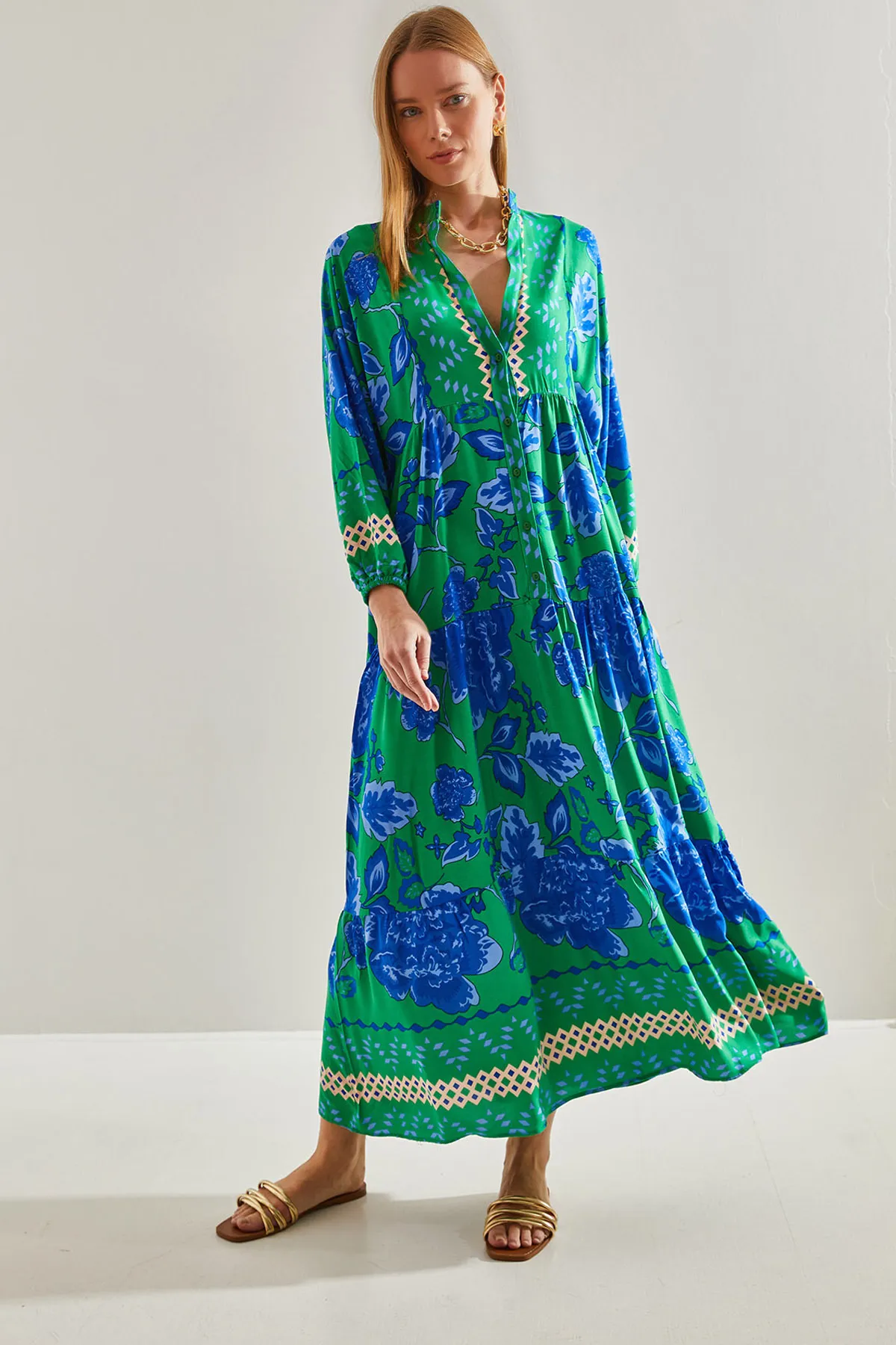 Bianco Lucci  Kleid - Grün - A-Linie