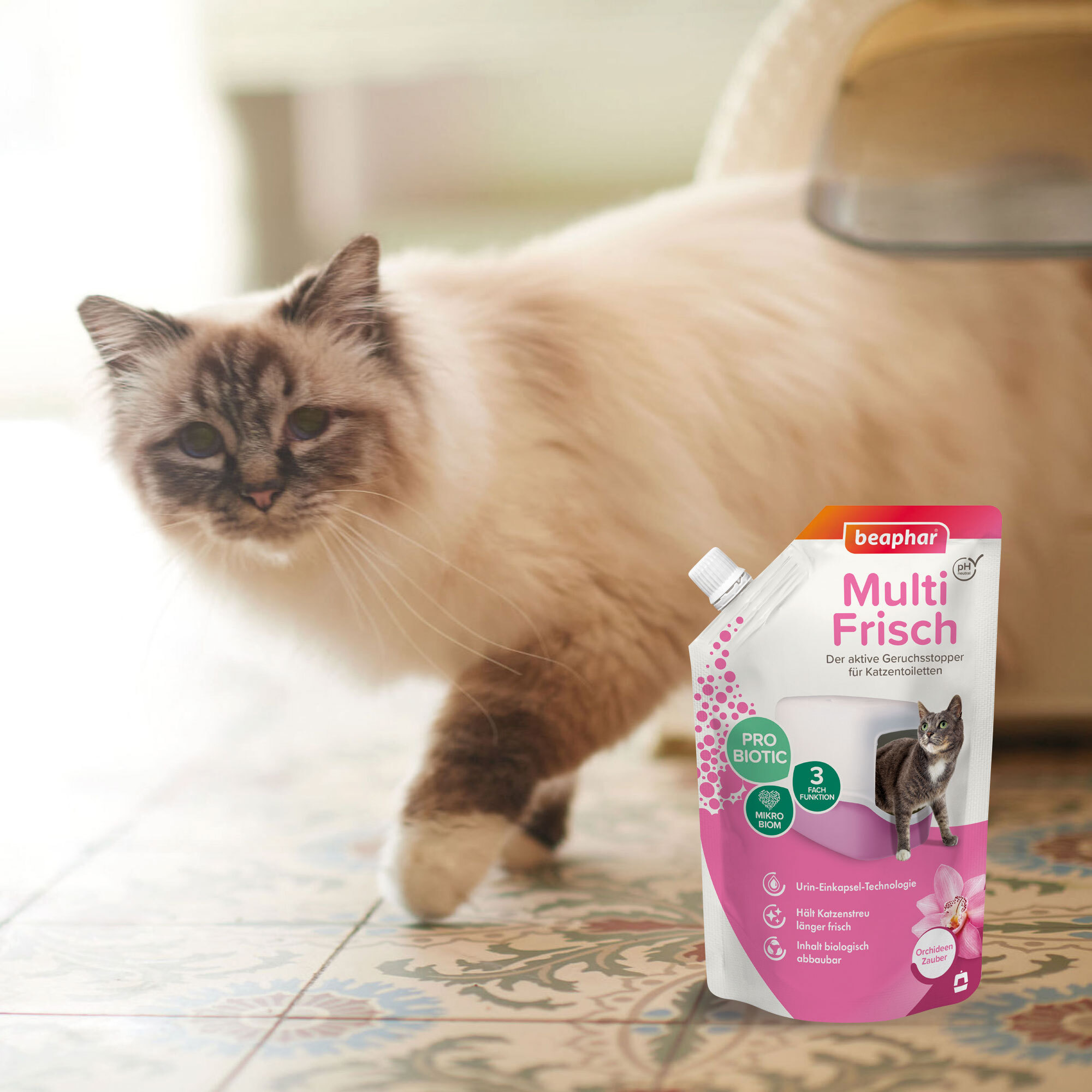 Beaphar Katzenstreu Beaphar Multi-Frisch für Katzentoiletten 400g Orchidee