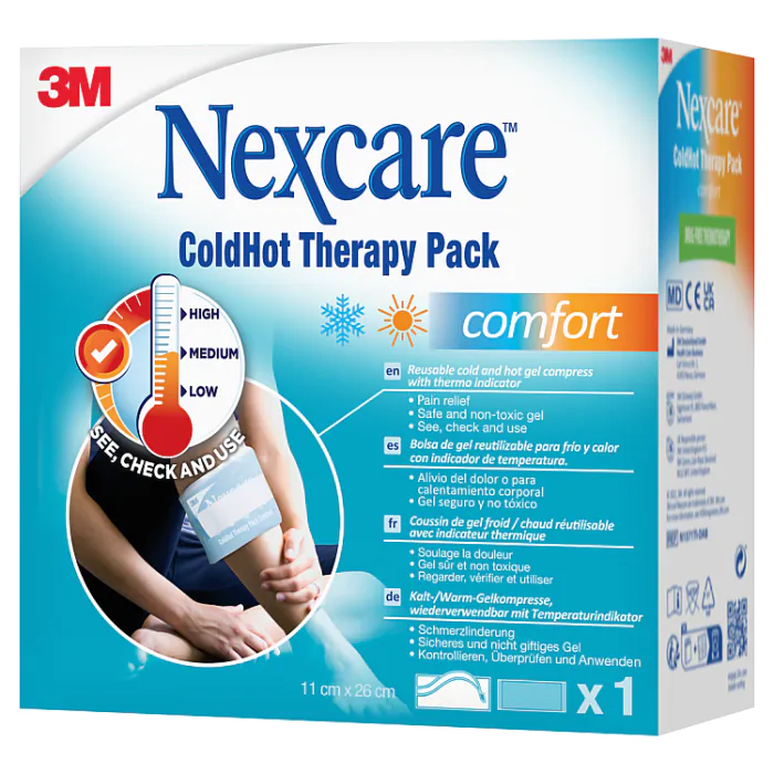 Nexcare ColdHot Therapy Pack Comfort, Bolsa de Gel Reutilizável para Terapia Fria e Quente, 11x26cm