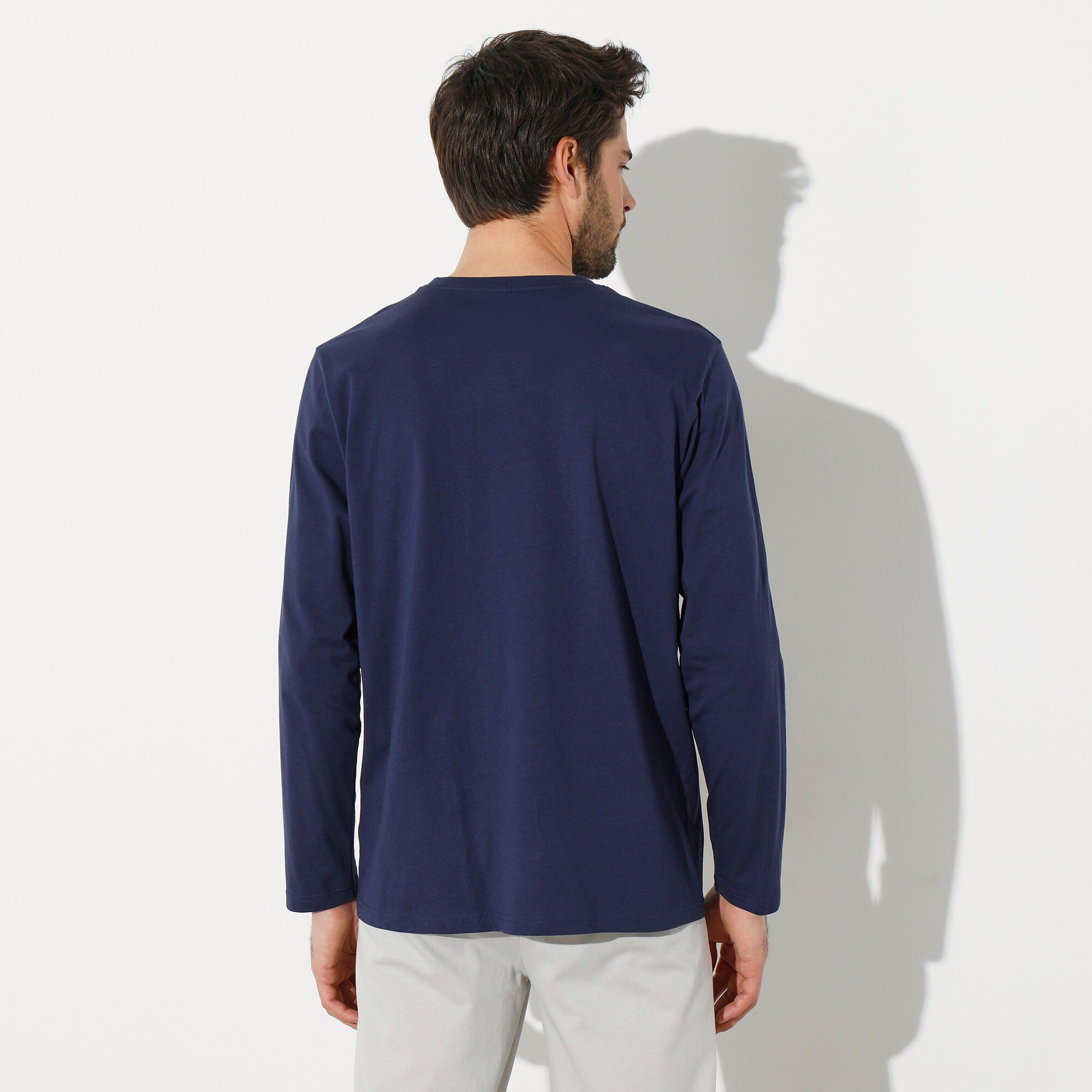 Tee-shirt pyjama manches longues marine