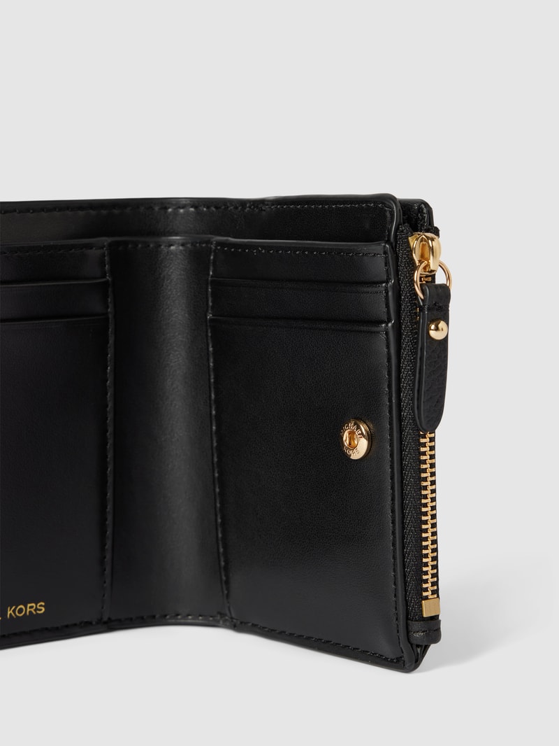 Portemonnaie mit Label-Details in schwarz