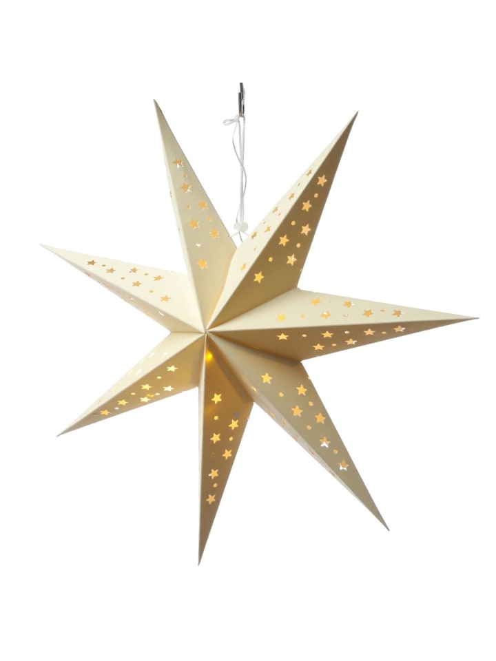 MARELIDA LED Papierstern Samtstern Weihnachtsstern D: 60cm in weiß günstig kaufen onesize