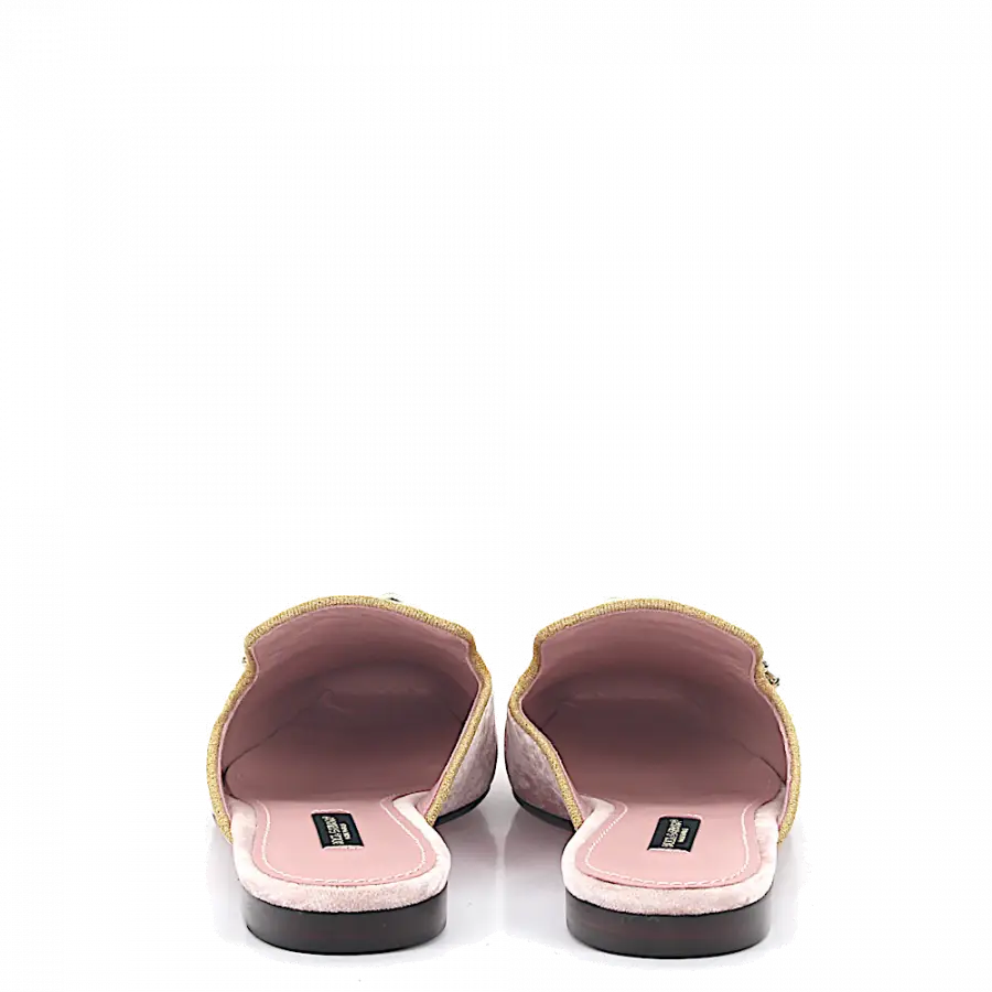 Dolce & Gabbana - Pantoletten JACKIE R Samt - pink