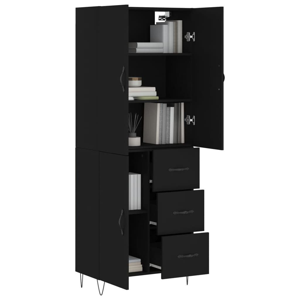 vidaXL Sideboard Highboard Schwarz 69,5x34x180 cm Holzwerkstoff (1 St)