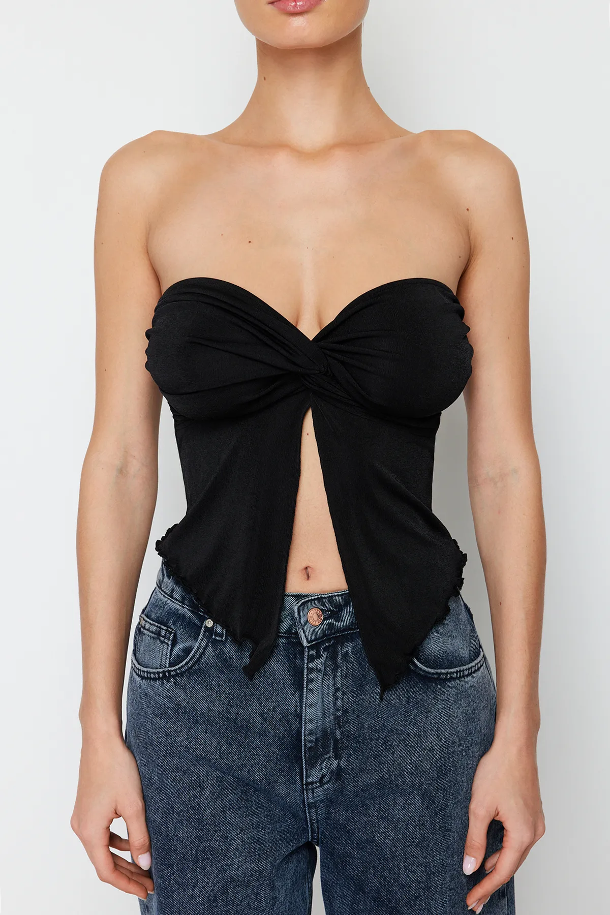 Trendyol Collection  Schwarze Strickbluse TWOSS24BZ00204