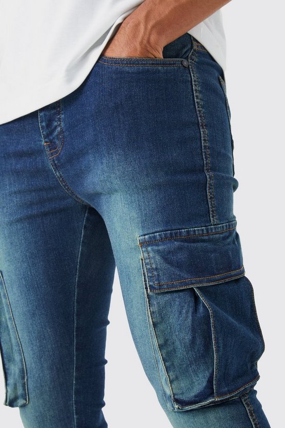 Super Skinny Stretch Cargo-Jeans