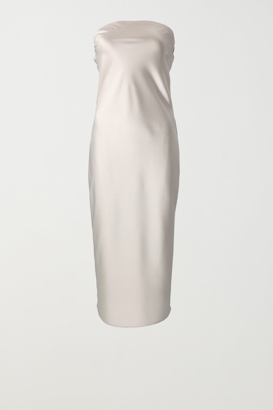 Satin tube midi dress