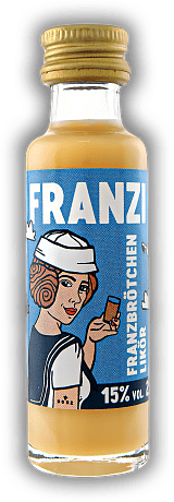 Franzi Franzbrötchenlikör 0,02 Liter Franzi Franzbrötchenlikör 0,02 Liter Mit FRANZI gibt es das Franzbrötchen in der Flasche. 0,02	 Liter - Vol 15%