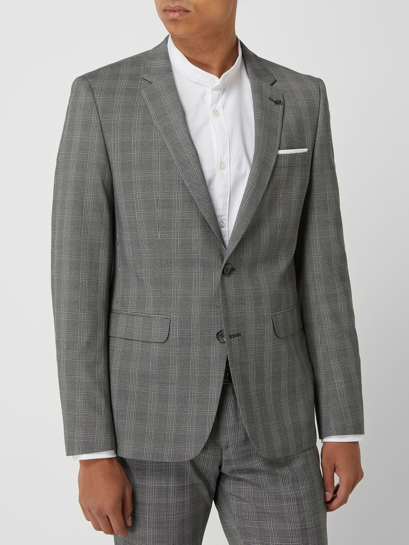Extra Slim Fit 2-Knopf-Sakko mit Stretch-Anteil Modell 'Nate' in anthrazit