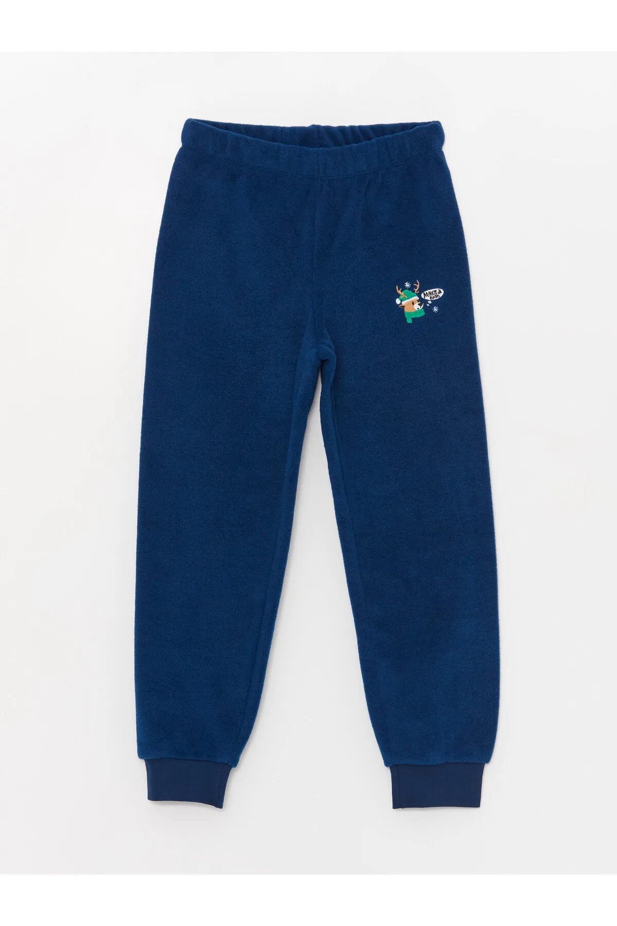 LC Waikiki  Jungen-Pyjama-Set aus Fleece mit Rundhalsausschnitt und Neujahrsmotiv