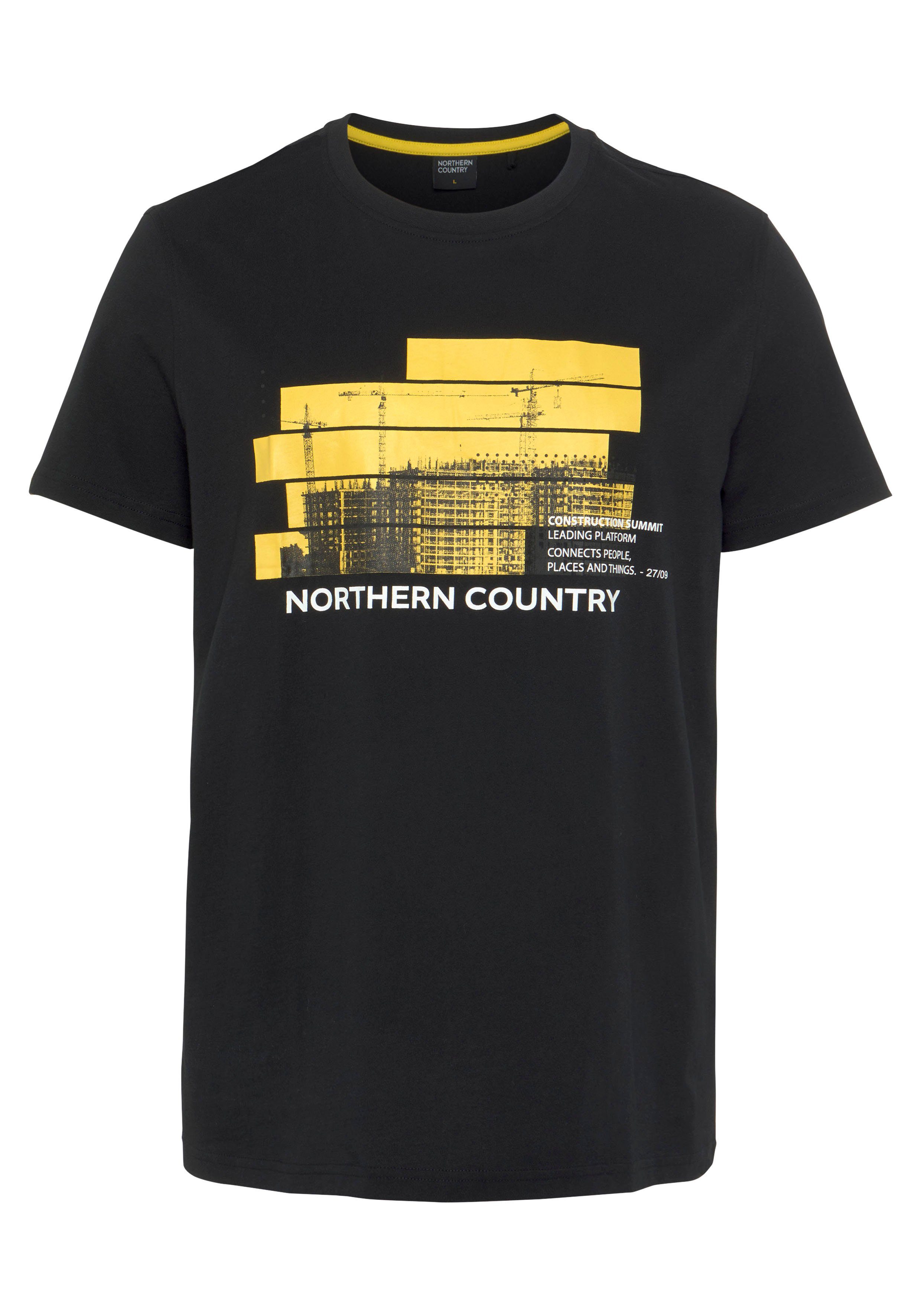 Northern Country T-Shirt (Set, 2-tlg) schwarz und weiß im 2er Set, aus weicher nachhaltiger Baumwolle