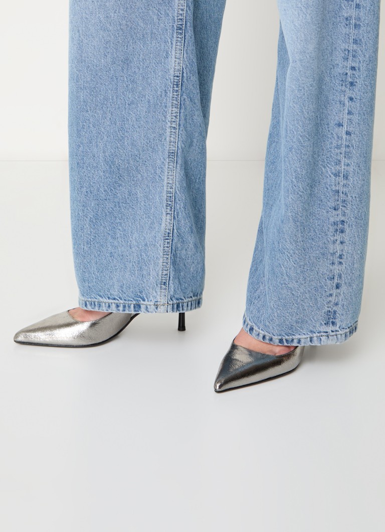 Jonak Diamantus leather slingback with metallic finish